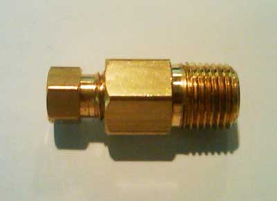 1/8"NPT - 1/8"T Straight Compression Fitting 44756